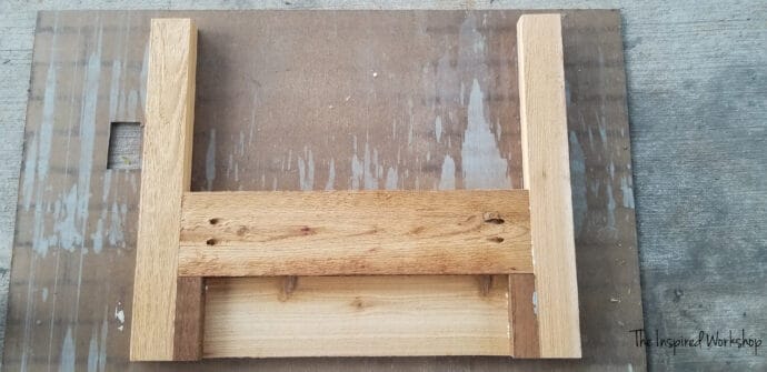 building the front and back frames for the DIY outdoor chair