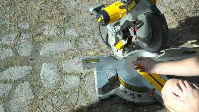 cutting the wood for the wooden side of the epoxy and wood coasters