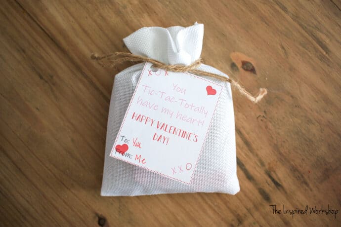 DIY Tic-Tac-Toe Game with printable Valentine Card