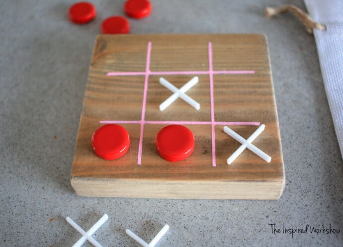 DIY Valentine Tic-Tac-Toe game with printable valentine cards