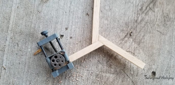 drilling dowel holes in the bottom of the small side table base