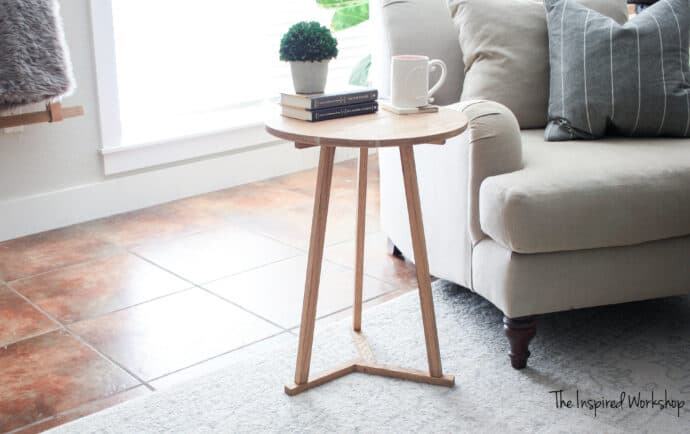 Skinny round outlet end table