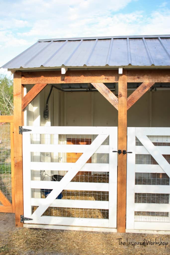 DIY Gates for Goat House left stall up close
