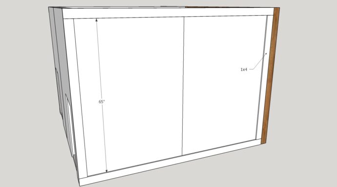 adding vertical trim to the side of the goat shed