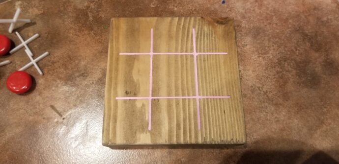 finished tic tac toe game board