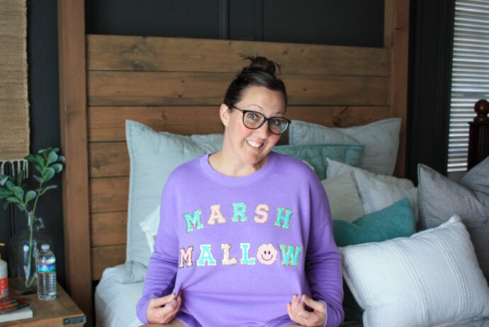 Custom sweatshirt says Marshmallow from Veronica Mars