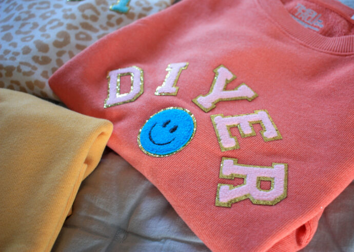 DIYer custom sweatshirt with smiley face