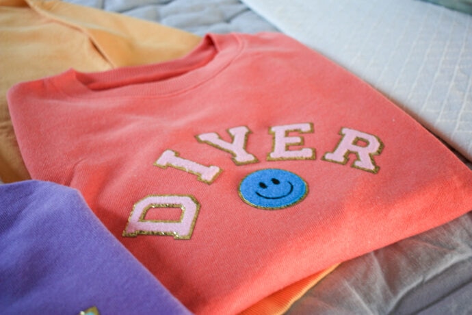 DIYer custom sweatshirt with smiley face