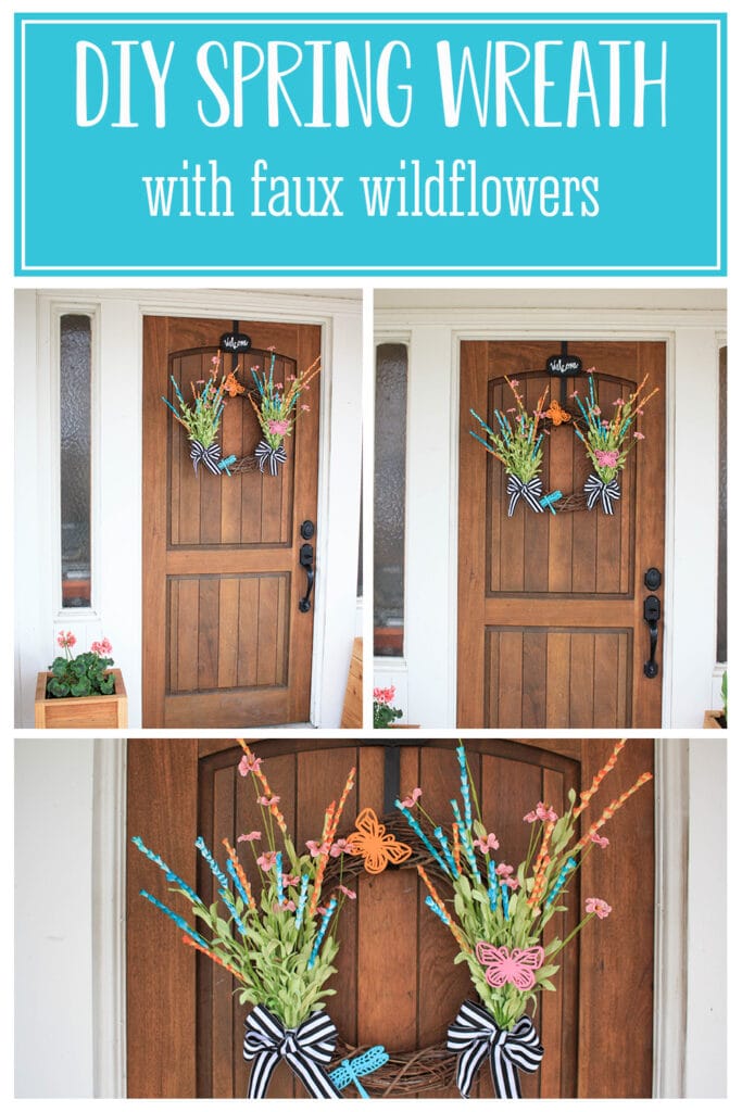 DIY spring wreaths for front door Tutorial by The Listed Home