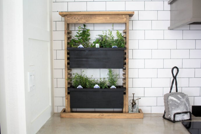 indoor living herb wall