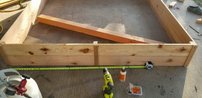 building the planter box from the side