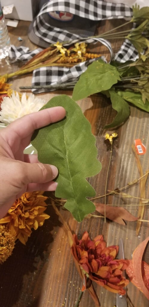 large milk thistle leaves for the fall wreath