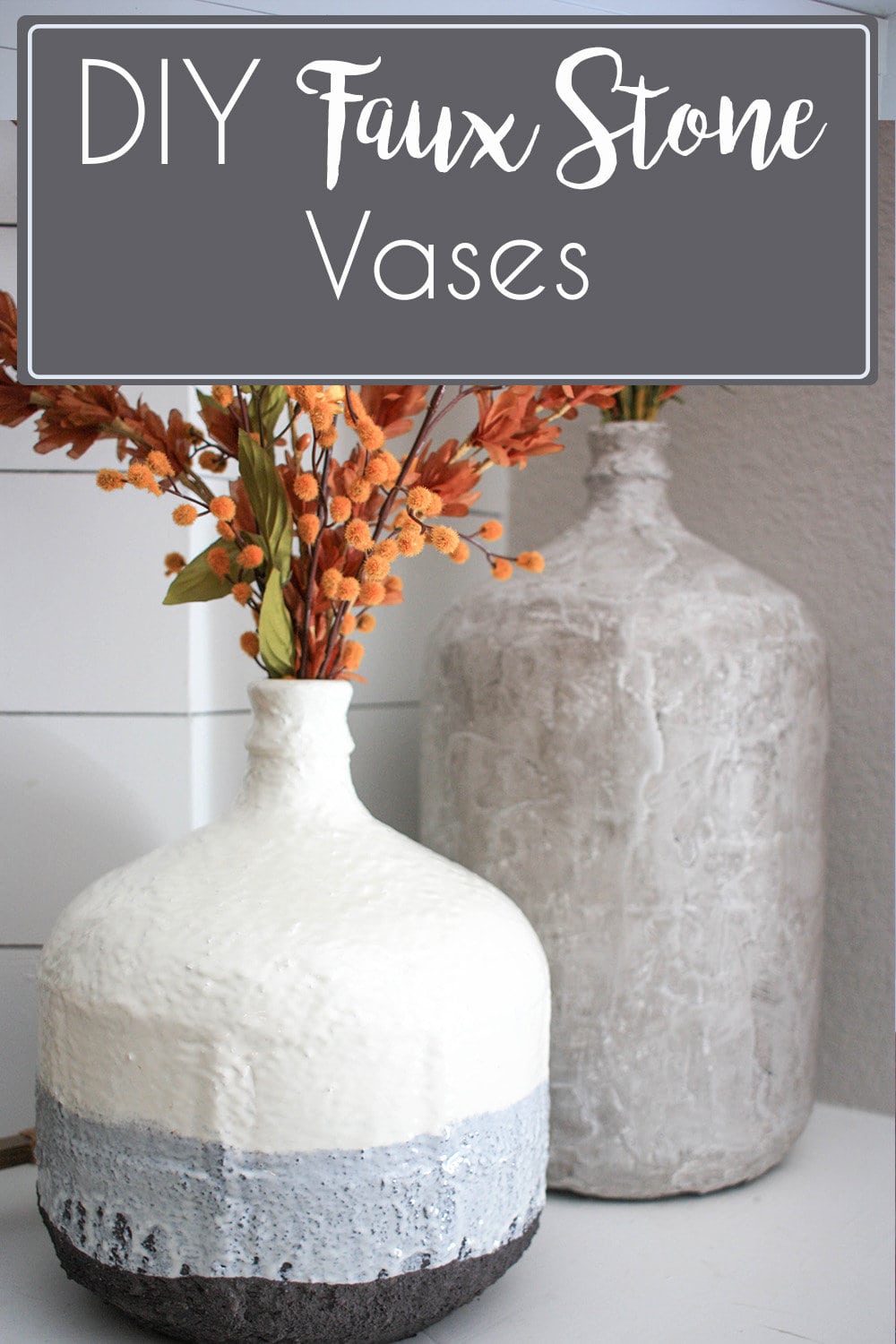 DIY Stone Effect Painted Vases