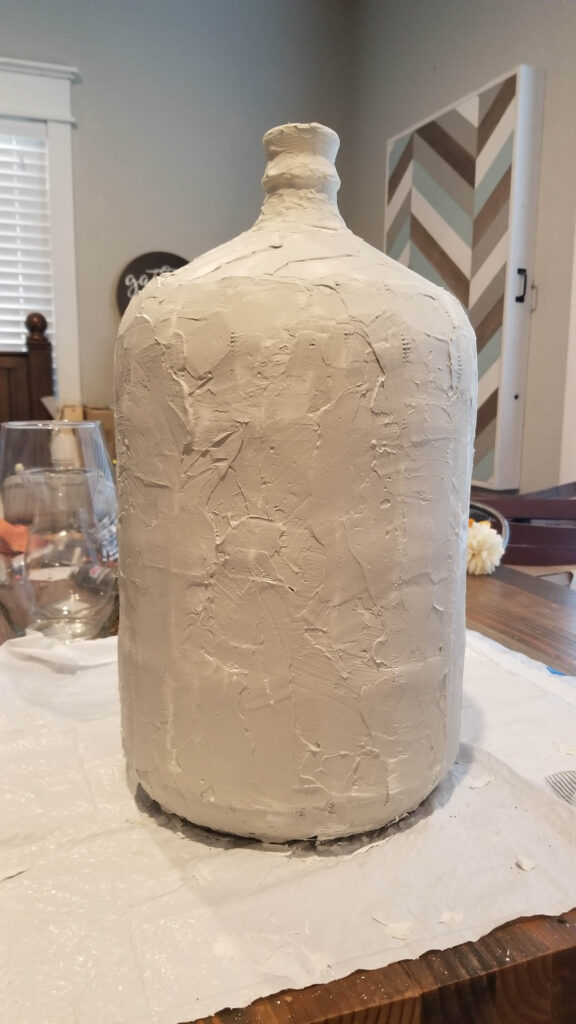 fourth and final coat on the fake stone effect vase