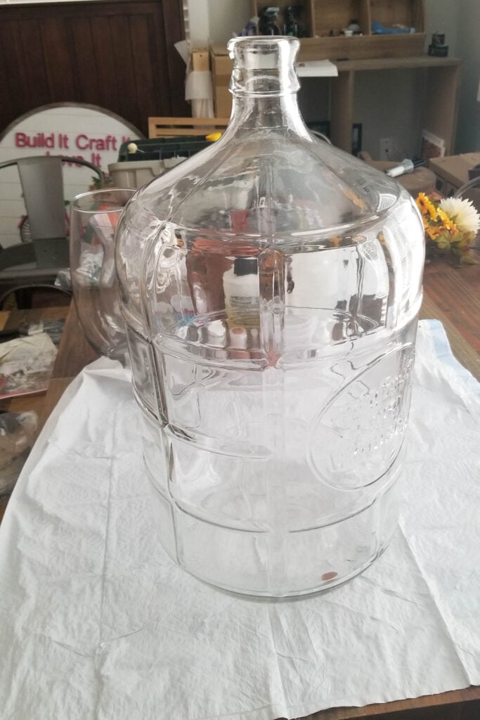 5 gallon water jug before the stone effect is applied