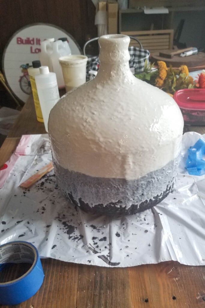 after epoxy was poured on the vase