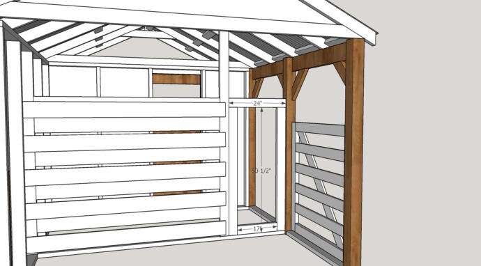 building the inside gate for the stall divider