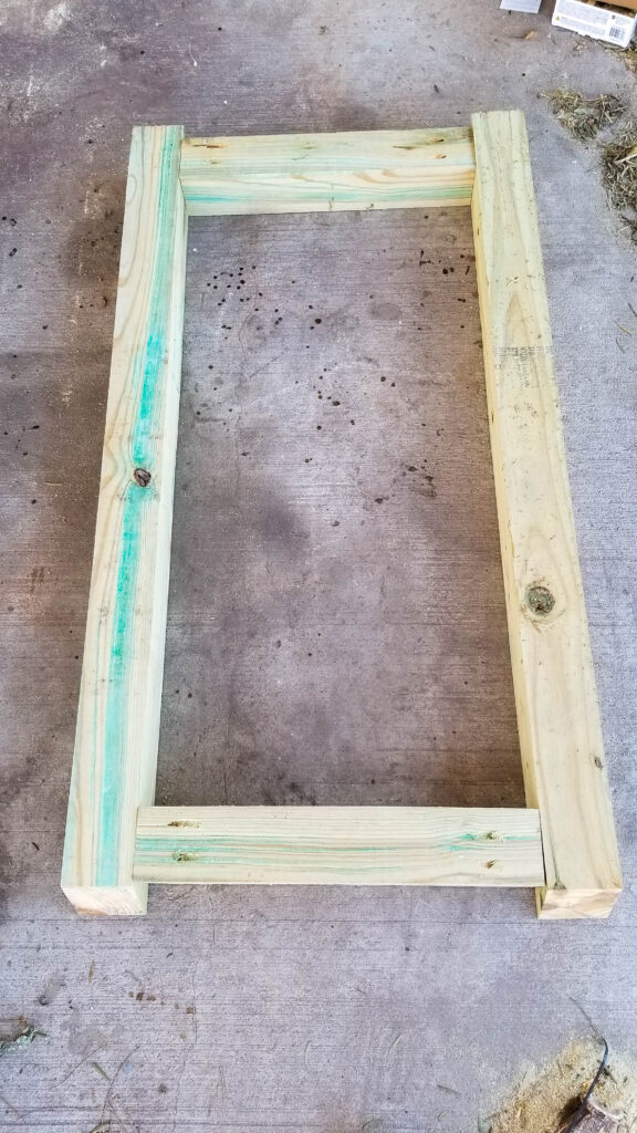 back leg screwed together for the axe throwing target