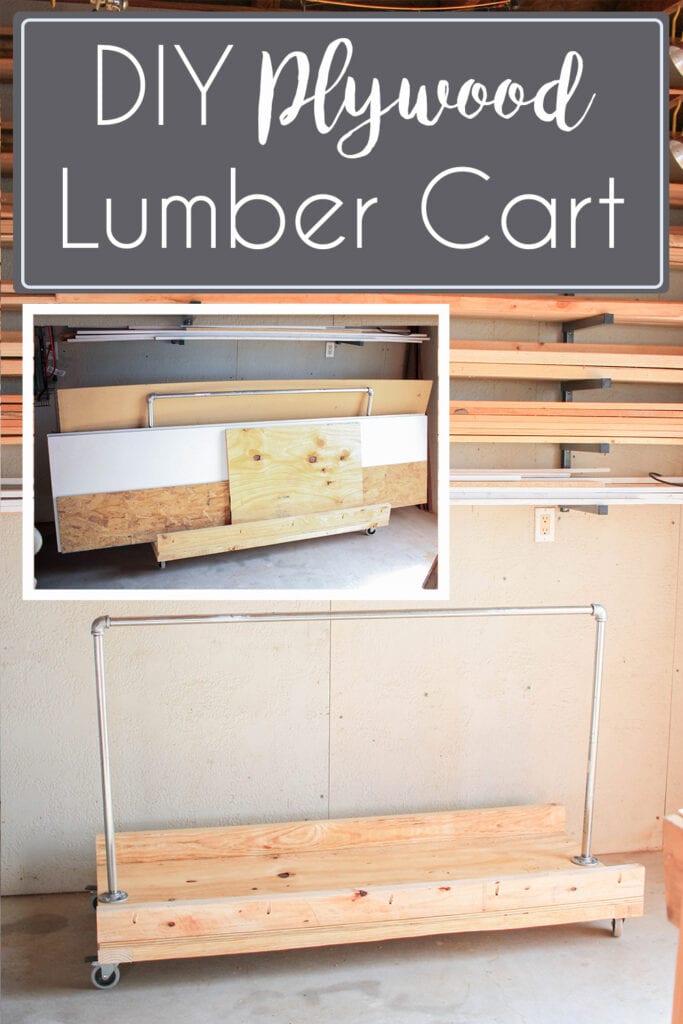 This plywood lumber cart is the best way to store and organize your plywood lumber and easily be able to move the lumber around your garage when you need the extra space
