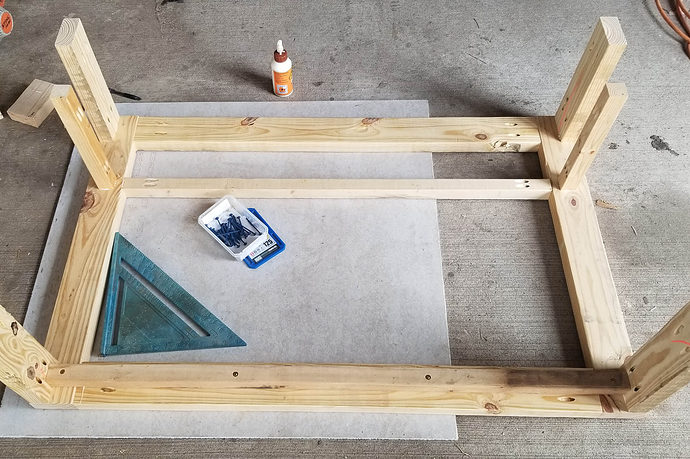 adding side boards to the back frame to make the left side table