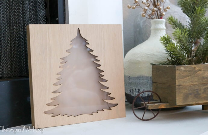 christmas tree light box made with the laser cutter on my xtool m1