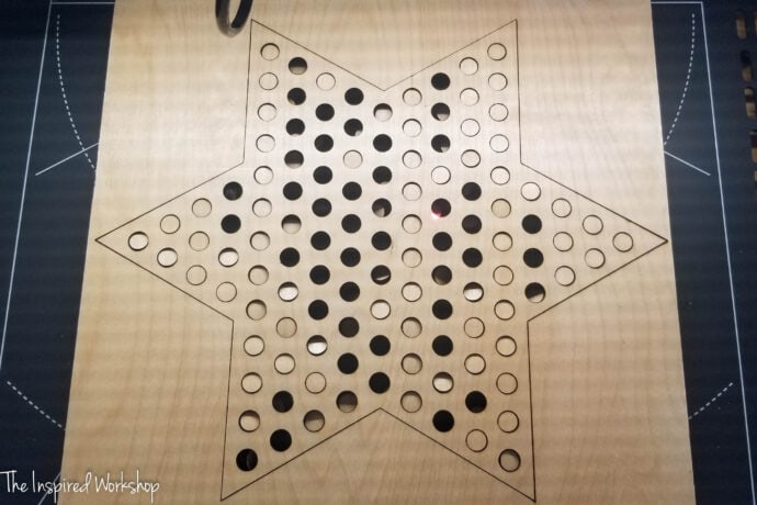 chinese checker sstar for chinese checkers game cut from the xtool m1 laser cutter