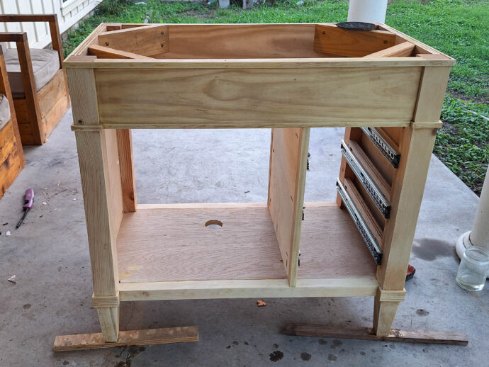 after first coat of wood bleach dried
