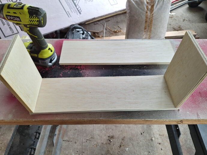 building the drawer boxes for the vanity
