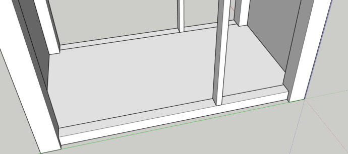 bottom plywood put in place in bathroom vanity 3d rendering