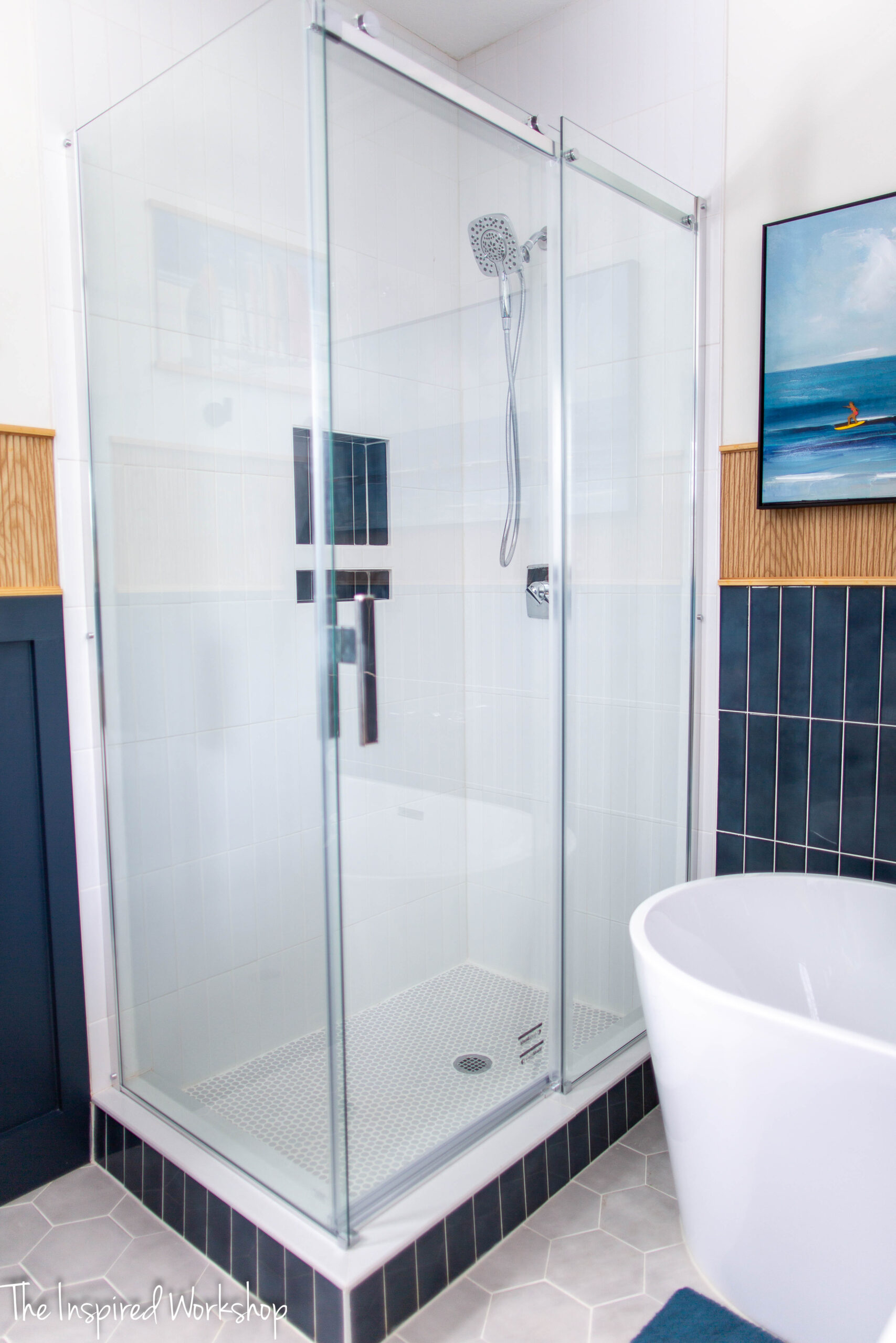 shower glass enclosure up close