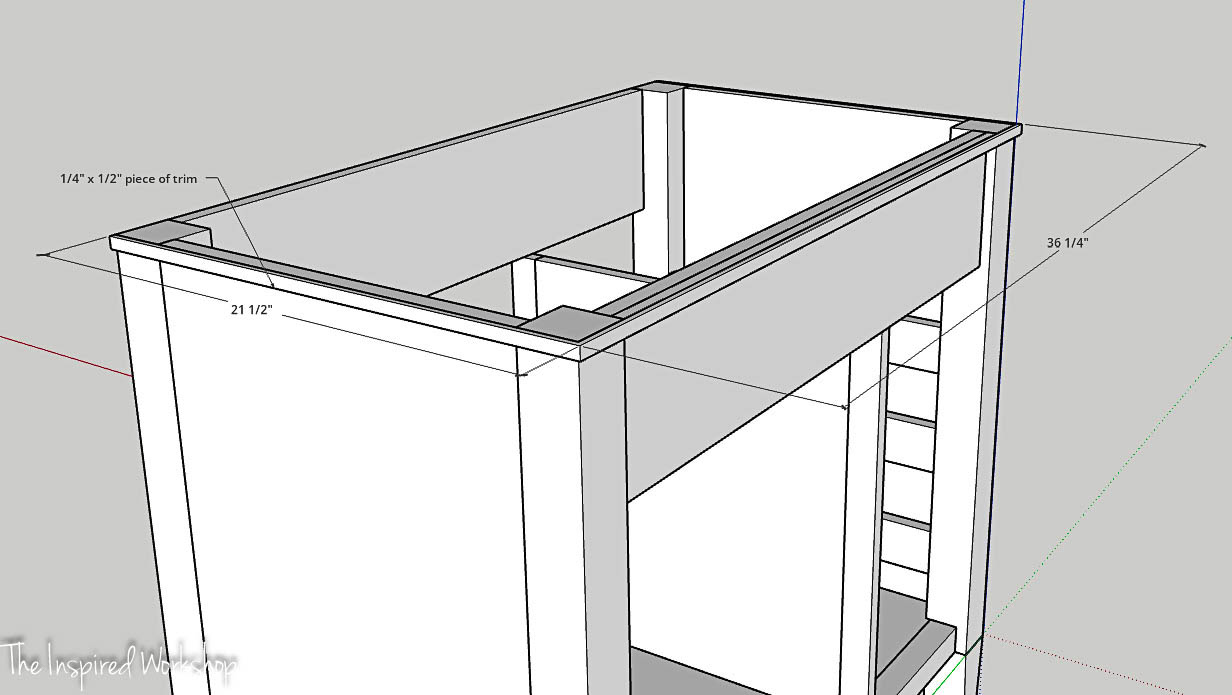 top view of the sketchup vanity picture