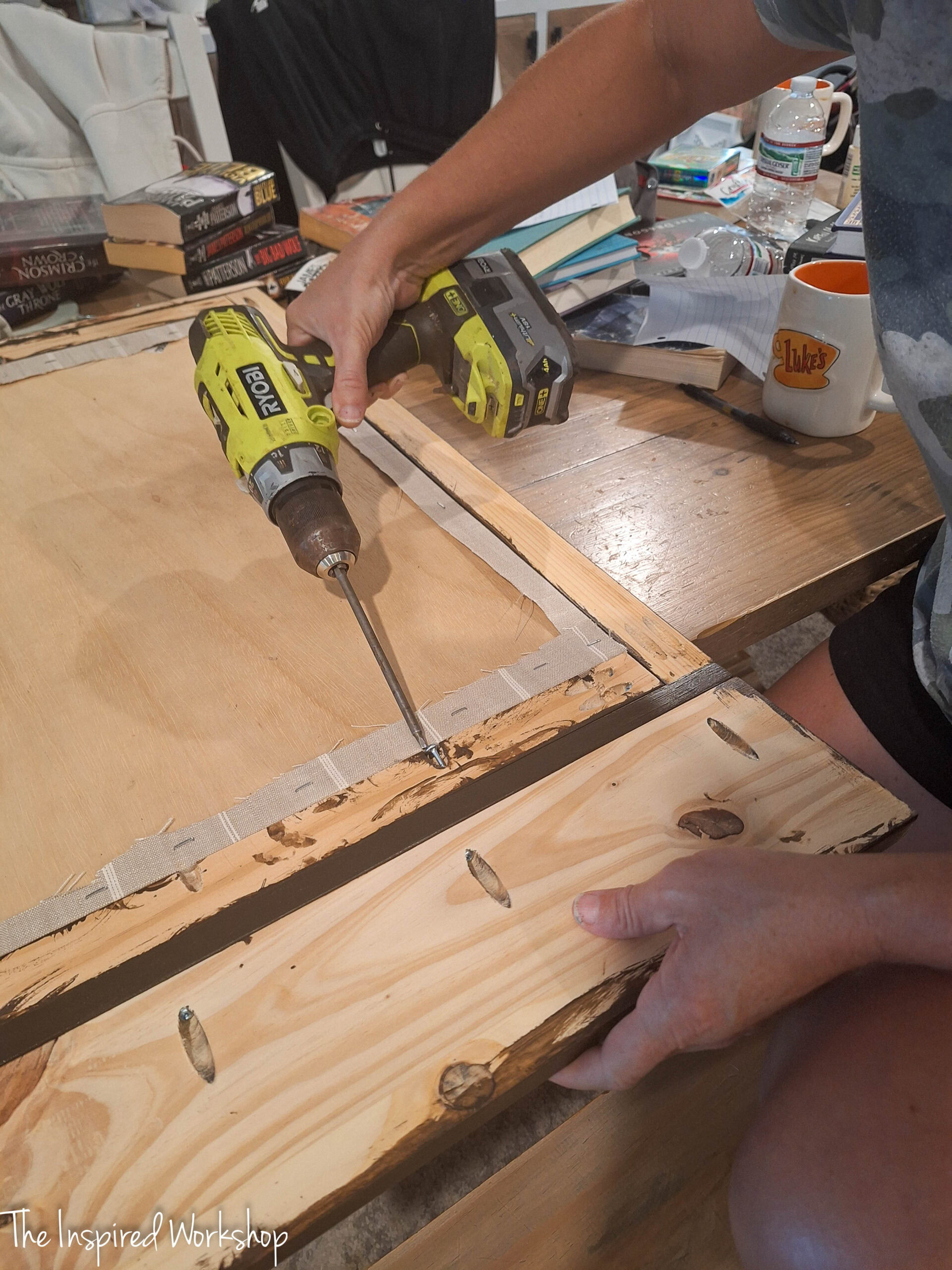 attaching the shelf to the bulletin board
