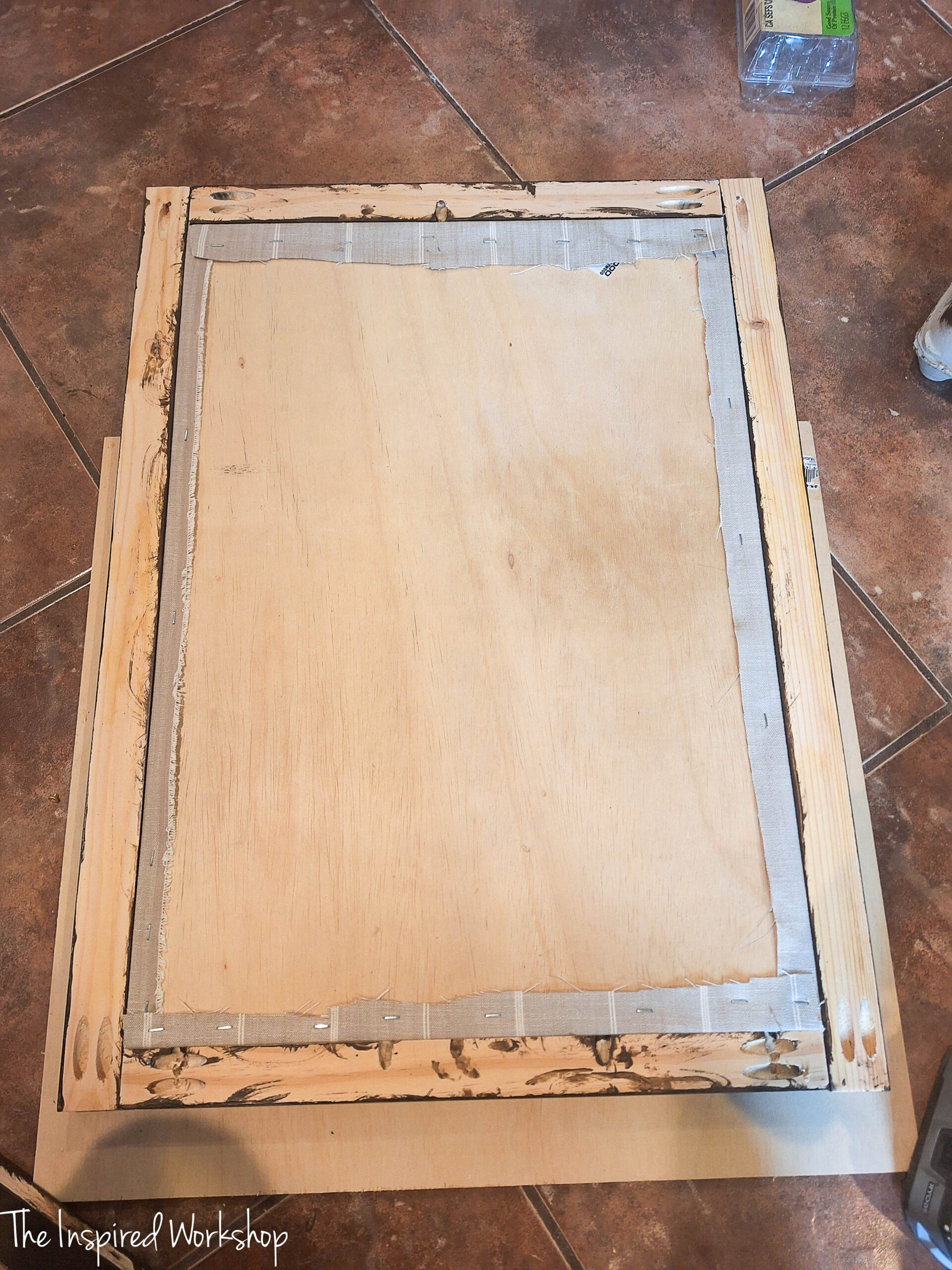 bulletin board frame being built