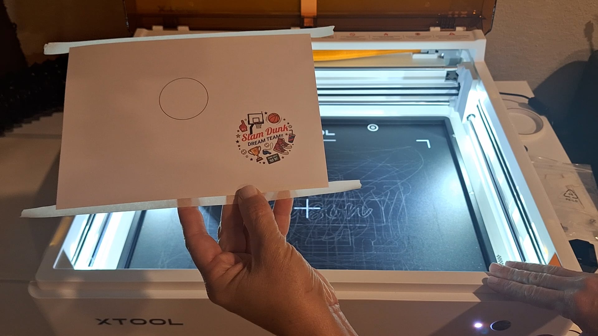 checking out the print job of the xTool M2