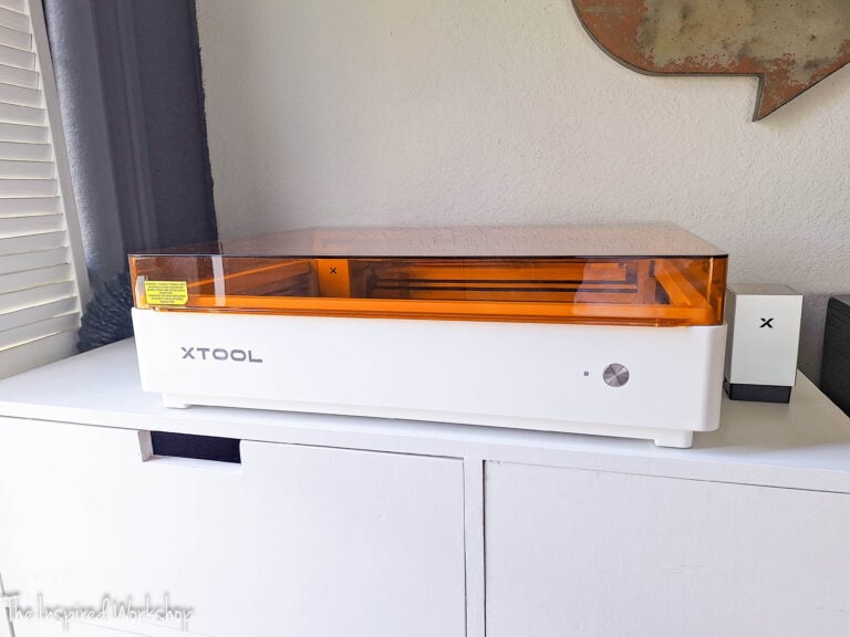 picture of the xtool m2 sitting on a white cabinet