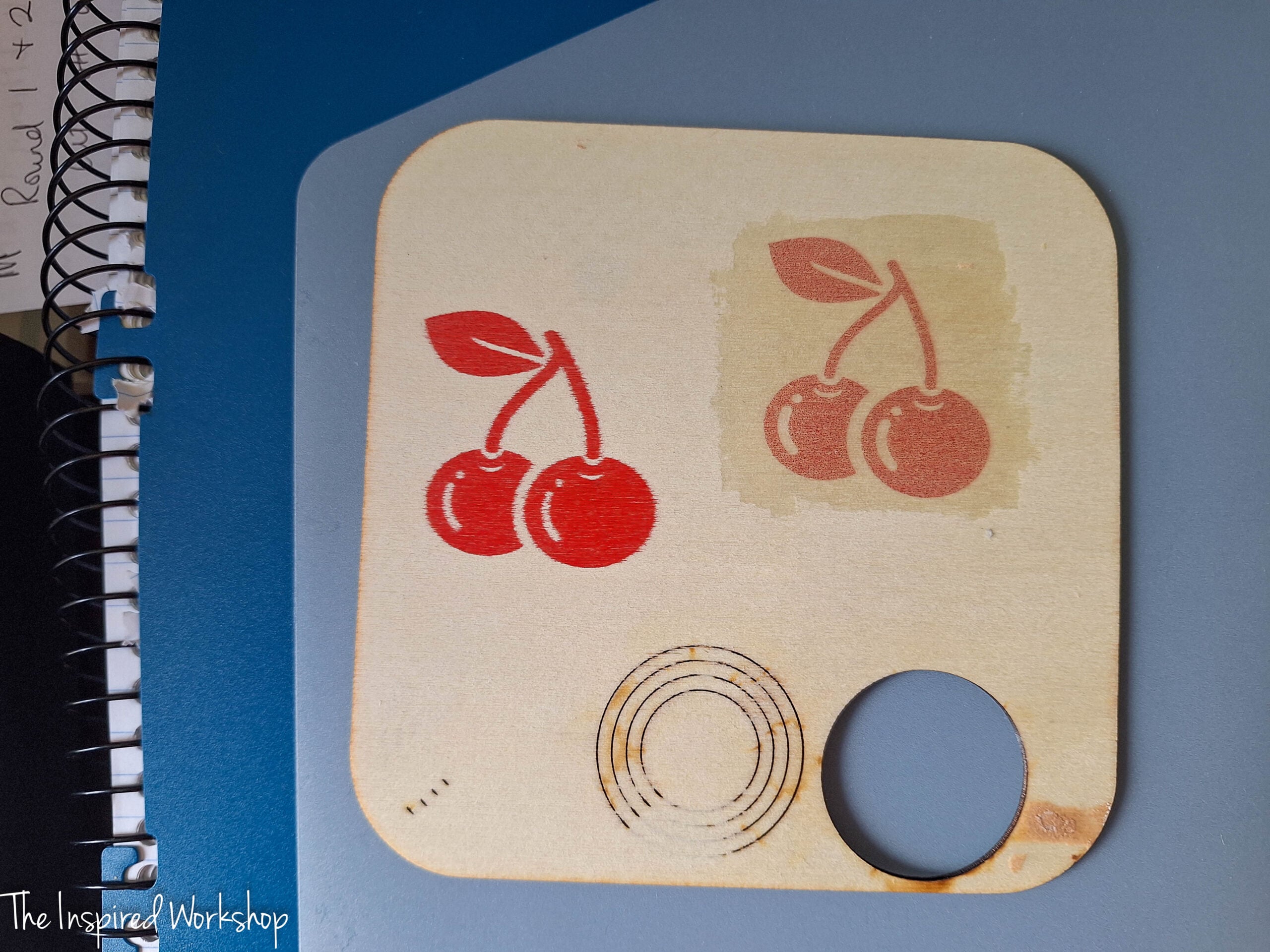 printing cherries on wood with the xtool m2