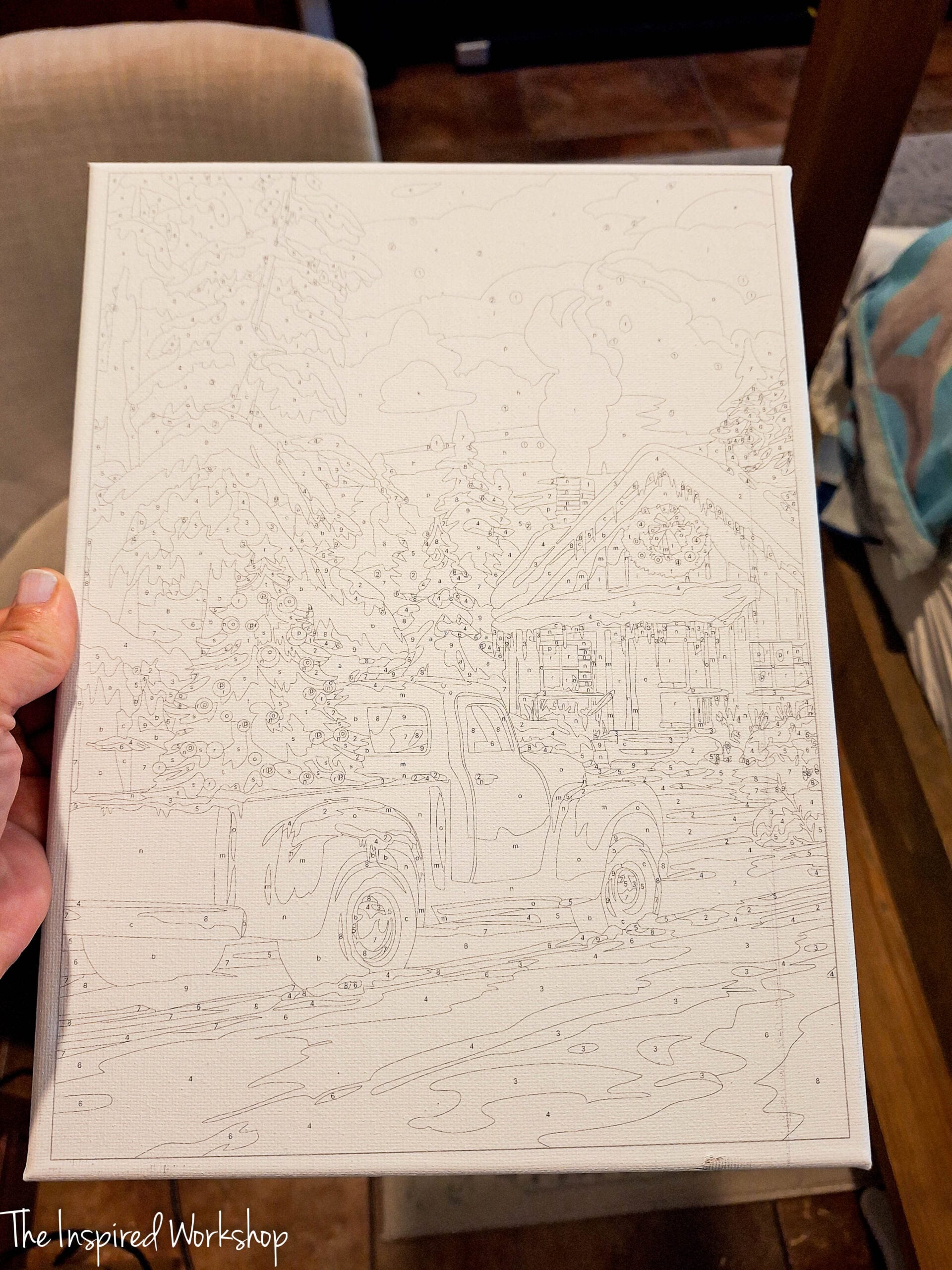 printed canvas paint by number made on the xtool M2