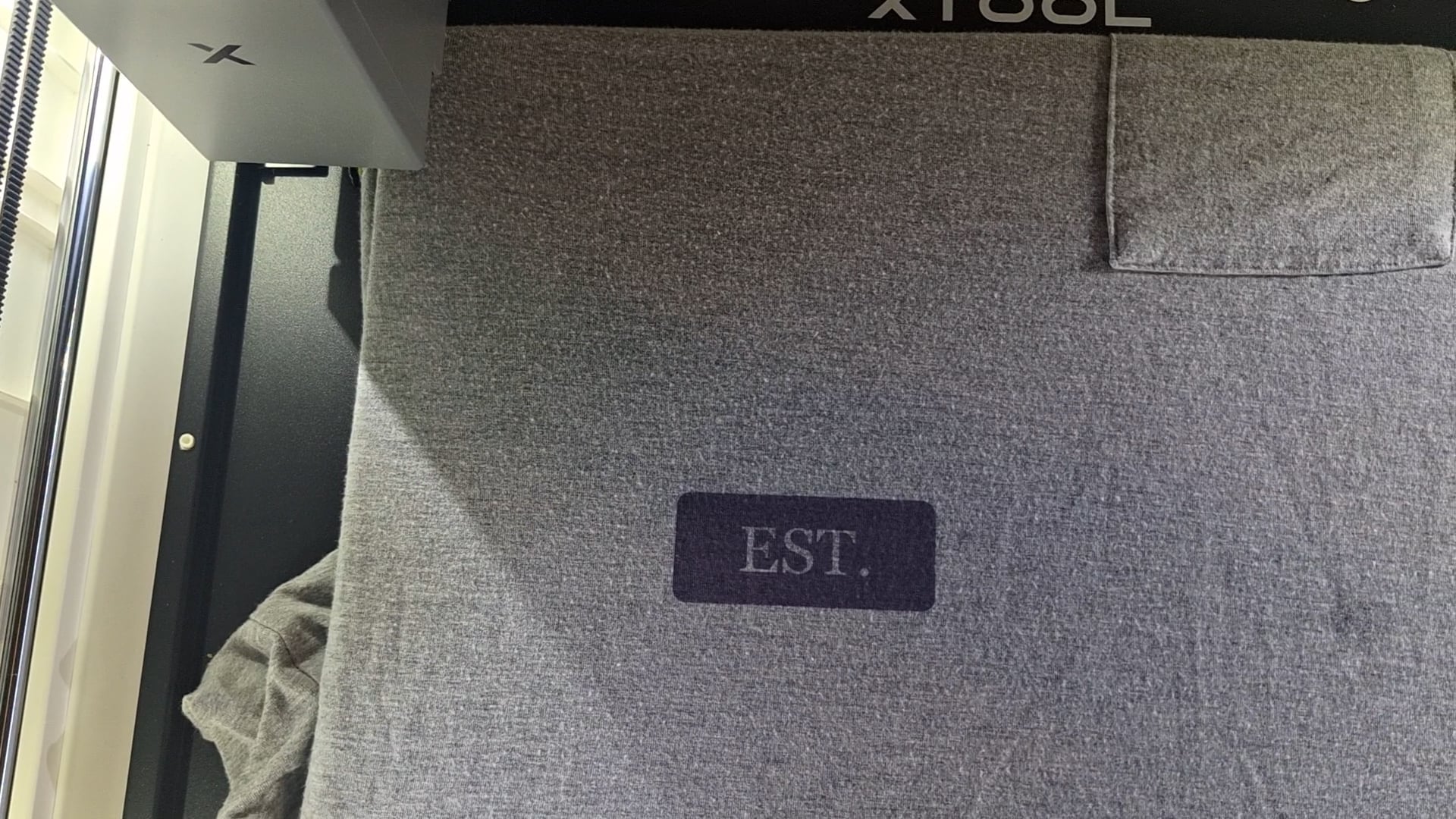 tshirt after it had been printed on with the xtool m2