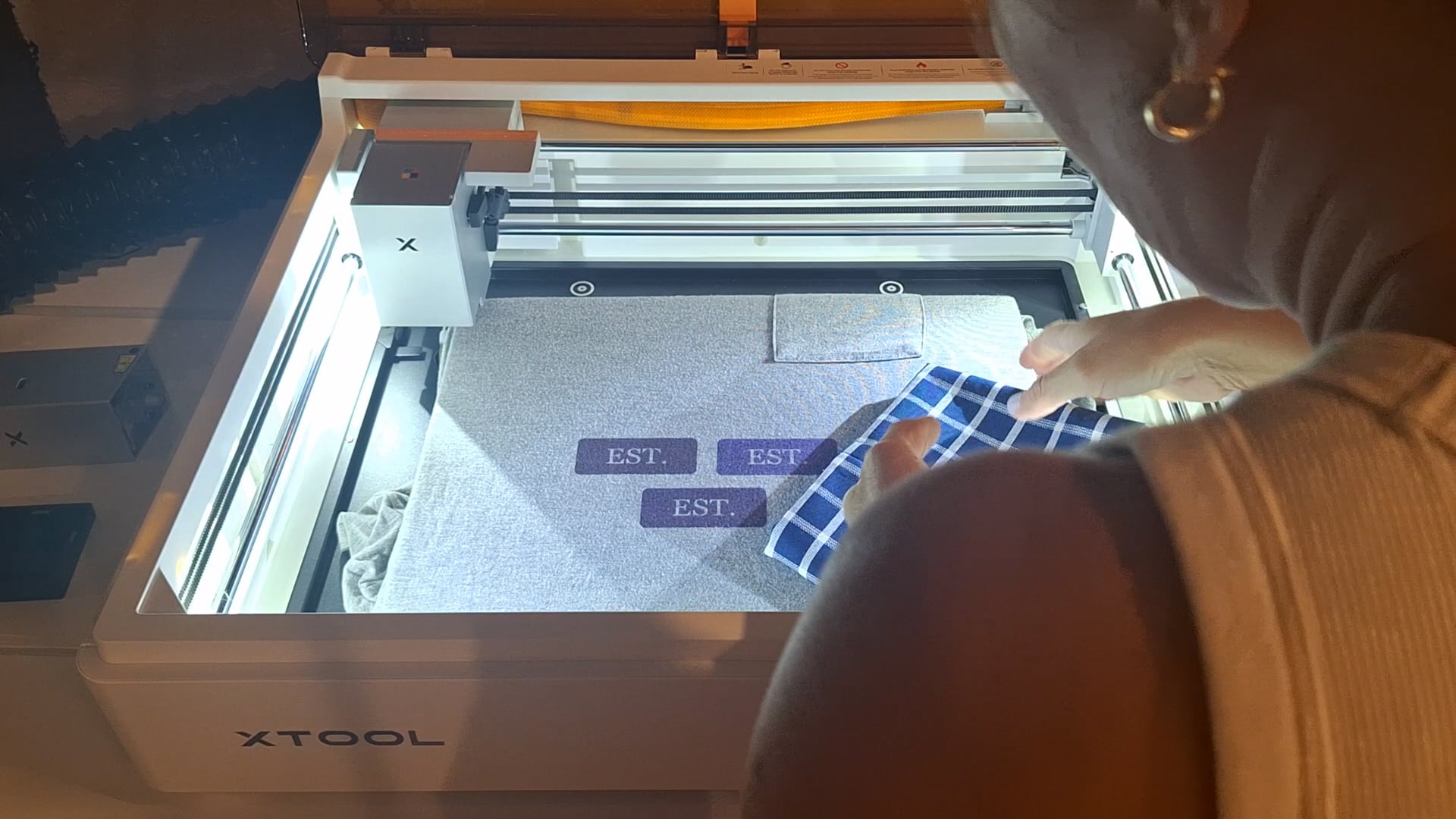 comparing navy blue fabric to the printed navy blue